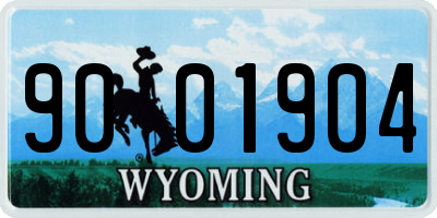 WY license plate 9001904