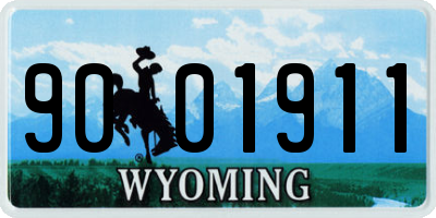 WY license plate 9001911