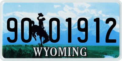 WY license plate 9001912