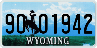 WY license plate 9001942