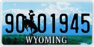 WY license plate 9001945