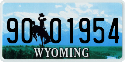 WY license plate 9001954