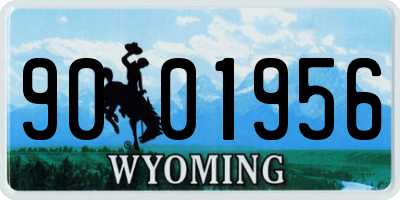 WY license plate 9001956