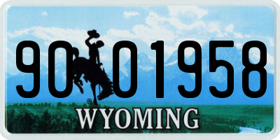 WY license plate 9001958