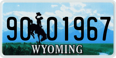 WY license plate 9001967