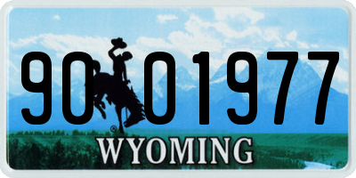 WY license plate 9001977
