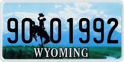 WY license plate 9001992