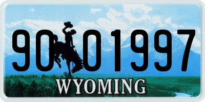 WY license plate 9001997