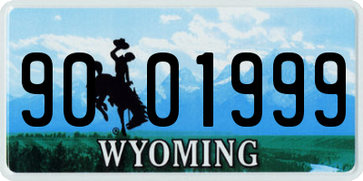 WY license plate 9001999