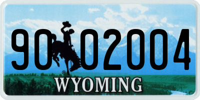 WY license plate 9002004