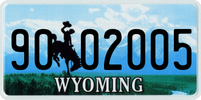 WY license plate 9002005