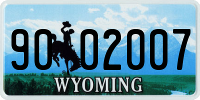 WY license plate 9002007