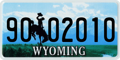 WY license plate 9002010