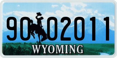 WY license plate 9002011