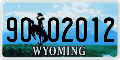 WY license plate 9002012