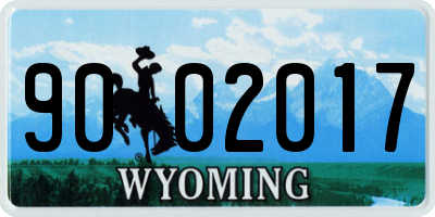 WY license plate 9002017