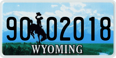 WY license plate 9002018