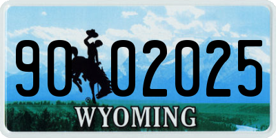 WY license plate 9002025