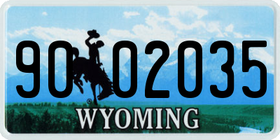 WY license plate 9002035