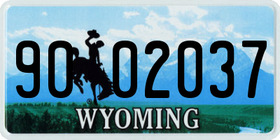WY license plate 9002037