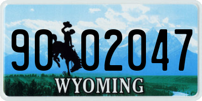 WY license plate 9002047
