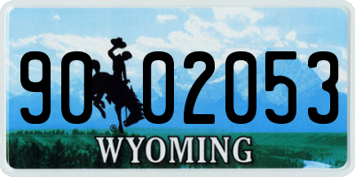WY license plate 9002053