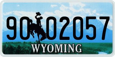 WY license plate 9002057