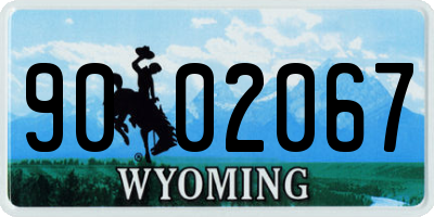WY license plate 9002067
