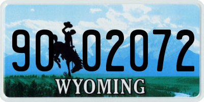 WY license plate 9002072