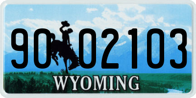 WY license plate 9002103
