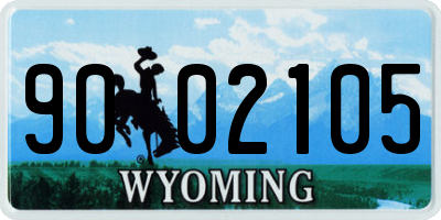 WY license plate 9002105