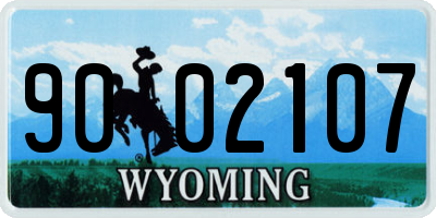 WY license plate 9002107