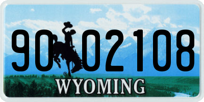 WY license plate 9002108