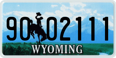 WY license plate 9002111