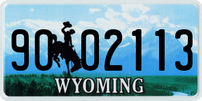 WY license plate 9002113