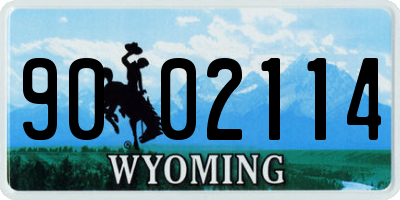 WY license plate 9002114