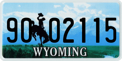 WY license plate 9002115