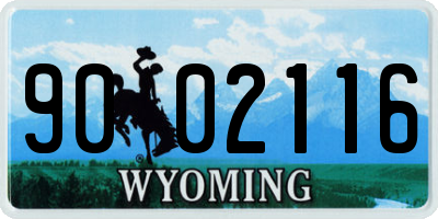 WY license plate 9002116