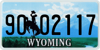 WY license plate 9002117