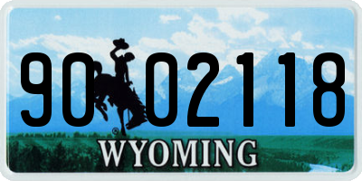 WY license plate 9002118