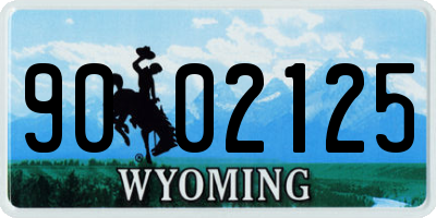 WY license plate 9002125