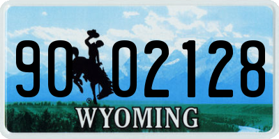 WY license plate 9002128