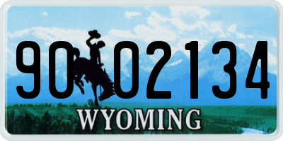WY license plate 9002134