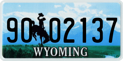 WY license plate 9002137