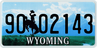 WY license plate 9002143