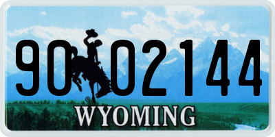WY license plate 9002144