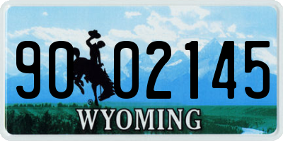 WY license plate 9002145