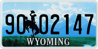 WY license plate 9002147