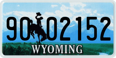 WY license plate 9002152