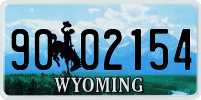 WY license plate 9002154